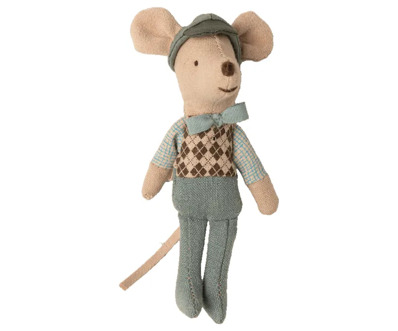 Maileg Mouse with Garage and Car in Yellow-2